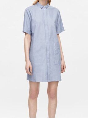 COS size 6 Checkered Shirt Dress, Recycled Cotton